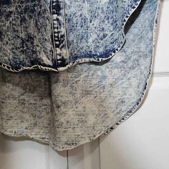 Vibrant Miu Stonewash Denim Tunic Shirt‎ Dress S/M Oversized Street Indie Retro - Picture 5 of 12